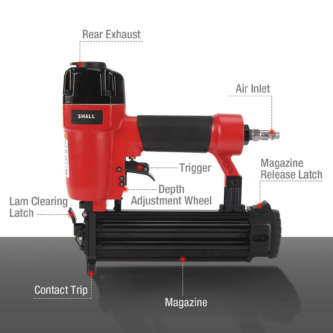 Shall 18 Gauge 9025 Pneumatic Nailers Accepts: 13/32" to 1" Inch Nails Load 100 Pieces Nails Magazine Air Nail Gun for Wood