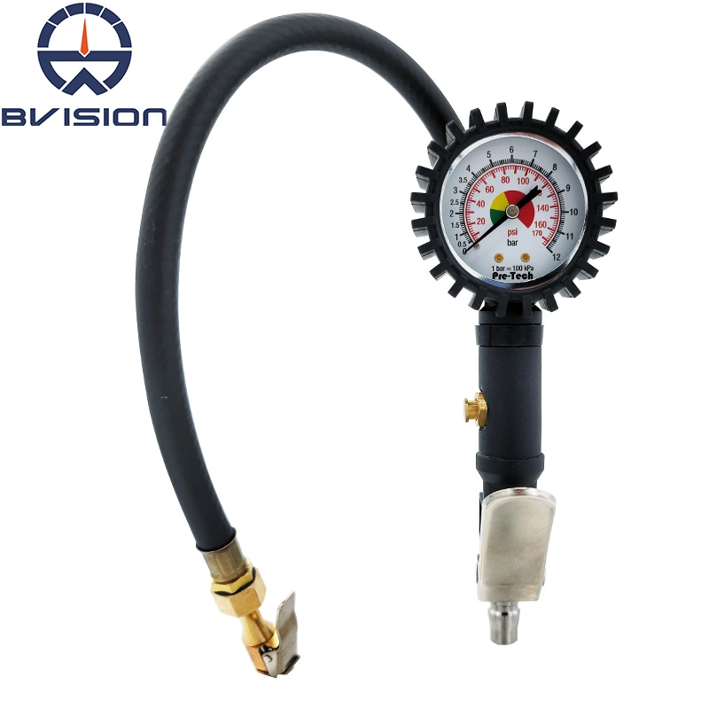 Pg7 Hot Sale Tire Inflator with 2" Pressure Gauge 12 Bar 2% Accuracy